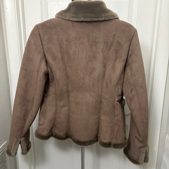 Ann Taylor Brown Teddy Jacket with Faux Fur Trim - Picture 2 of 11